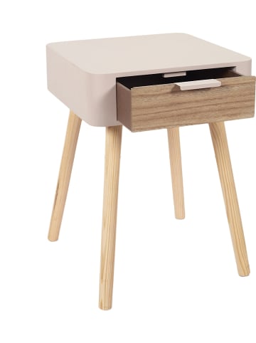 The Home Deco Kids Nachttisch in Natur/ Rosa - (B)35 x (H)48 x (T)37 cm