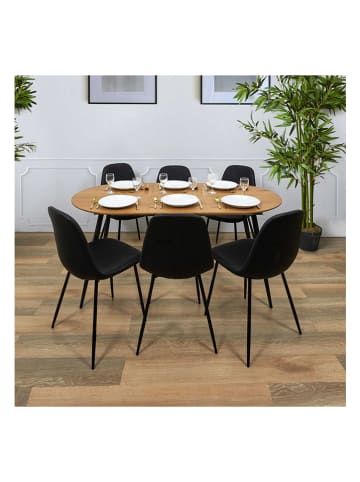 THE HOME DECO FACTORY Esstisch in Natur/ Schwarz - (B)160 x (H)75 x (T)80 cm