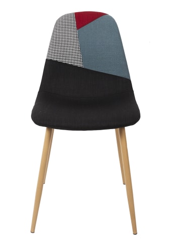 THE HOME DECO FACTORY Krzesła (2 szt.) "Patchwork" w kolorze czarno-szarym - 53 x 83,5 cm