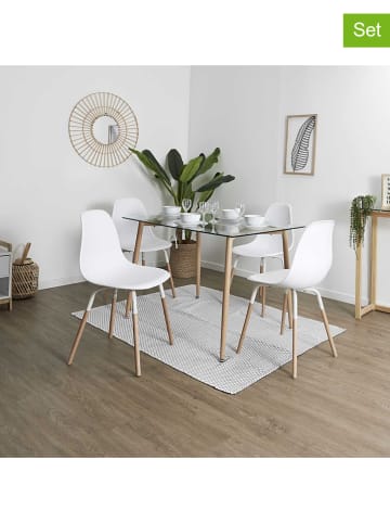 THE HOME DECO FACTORY 2er-Set: Esszimmerstühle "Scandinave" in Weiß - (B)46 x (H)85 x (T)56 cm