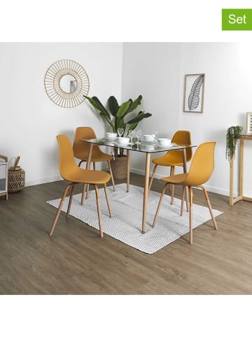 THE HOME DECO FACTORY Krzesła (2 szt.) "Scandinave" w kolorze żółtym - 46 x 85 x 56 cm