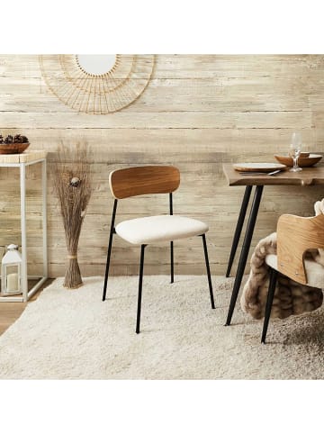 Ethnical Life Eetkamerstoel wit/naturel - (B)47,5 x (H)71 x (D)45 cm