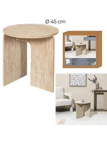 THE HOME DECO FACTORY Beistelltisch in Beige - (H)45 x Ø 45 cm 