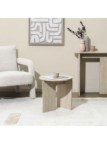 THE HOME DECO FACTORY Stolik w kolorze beżowym - wys. 45 x Ø 45 cm