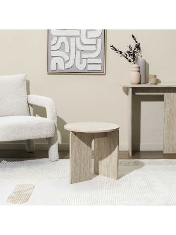 THE HOME DECO FACTORY Stolik w kolorze beżowym - wys. 45 x Ø 45 cm