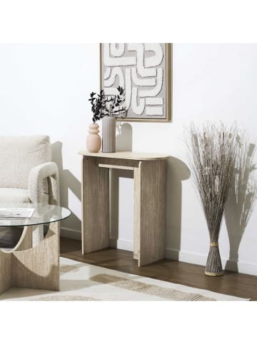 THE HOME DECO FACTORY Konsola w kolorze beżowym - 90 x 80 x 30 cm