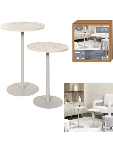 THE HOME DECO FACTORY Stoliki (2 szt.) w kolorze beżowym