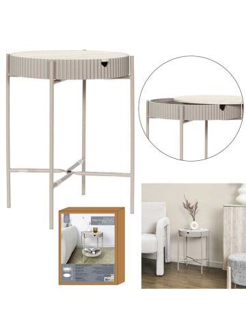 THE HOME DECO FACTORY Stolik w kolorze beżowym - wys. 48 x Ø 39 cm