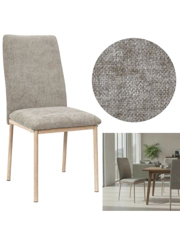 THE HOME DECO FACTORY Eetkamerstoel taupe - (B)52 x (H)91 x (D)43 cm