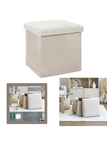 THE HOME DECO FACTORY Puf w kolorze beżowym - wys. 38 x 38 cm