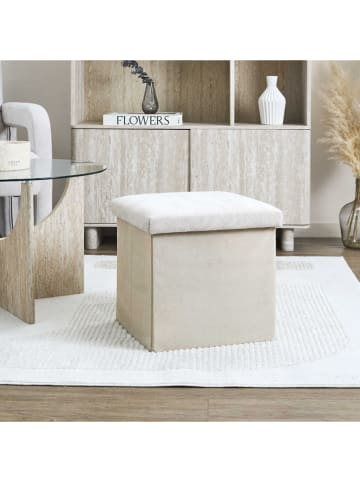 THE HOME DECO FACTORY Poef beige - (B)38 x (H)38 cm