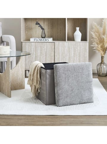 THE HOME DECO FACTORY Poef taupe - (B)38 x (H)38 cm