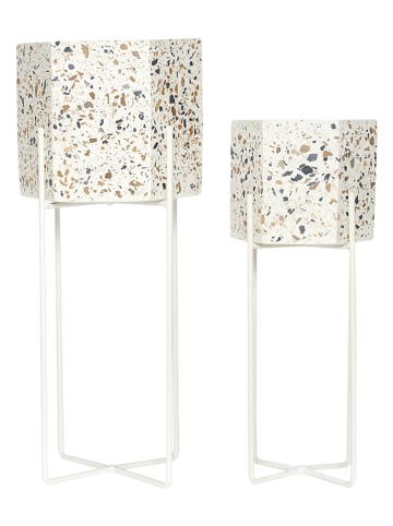 THE HOME DECO FACTORY 2er-Set: Blumentöpfe in Weiß