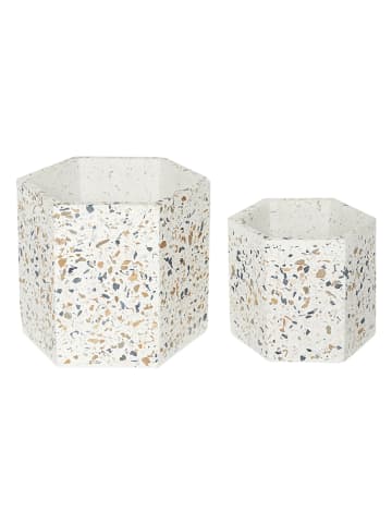 THE HOME DECO FACTORY Doniczki (2 szt.) w kolorze białym