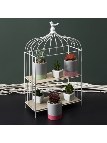 THE HOME DECO FACTORY Etagere in Weiß/ Natur - (B)31 x (H)51 x (T)15 cm