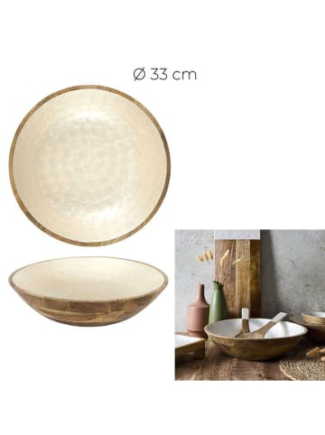 Ethnical Life Schüssel ''Nerina'' in Hellbraun/ Creme - Ø 33 cm