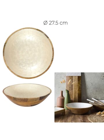 Ethnical Life Schüssel ''Nerina'' in Hellbraun/ Creme - Ø 27,5 cm