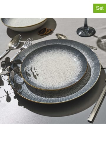 THE HOME DECO FACTORY 12tlg. Tafelservice "Elysia" in Creme/ Grau