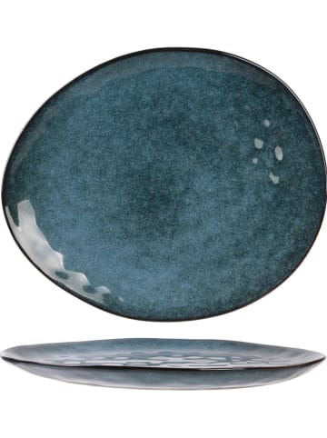 THE HOME DECO FACTORY 12-delige set: dinerborden blauw - (L)27,5 x (B)23 cm