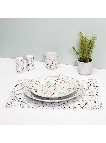 every ware Podkładki stołowe (4 szt.) w kolorze białym ze wzorem - 40 x 30 cm