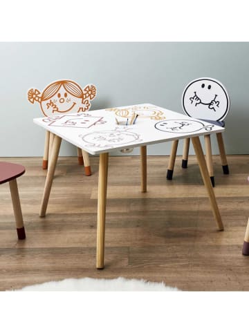 The Home Deco Kids Stolik "Monsieur et Madame" w kolorze białym - 60 x 44 x 60 cm