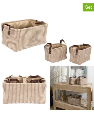 THE HOME DECO FACTORY 3-delige set: opbergmanden beige