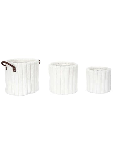 THE HOME DECO FACTORY 3-delige set: opbergmanden wit/bruin
