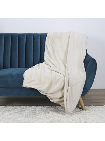 THE HOME DECO FACTORY Flanell-Plaid in Beige - (L)200 x (B)140 cm