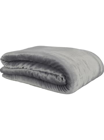 THE HOME DECO FACTORY Flanellen plaid grijs - (L)200 x (B)140 cm