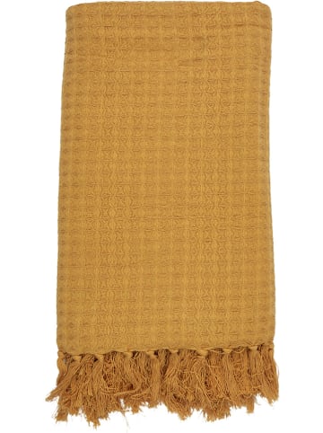 THE HOME DECO FACTORY Plaid mosterdgeel - (L)160 x (B)130 cm