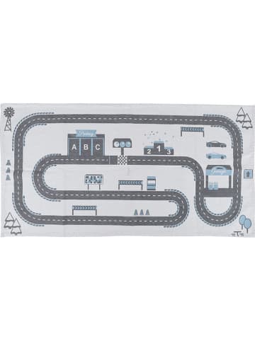 The Home Deco Kids Dywan bawełniany "Circuit" w kolorze biało-szarym - 140 x 70 cm