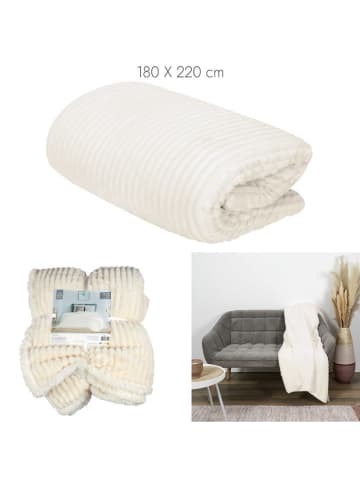 THE HOME DECO FACTORY Pled w kolorze kremowym - 220 x 180 cm