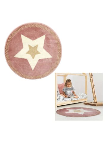 The Home Deco Kids Dywan w kolorze jasnoróżowym - Ø 80 cm