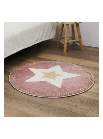 The Home Deco Kids Dywan w kolorze jasnoróżowym - Ø 80 cm