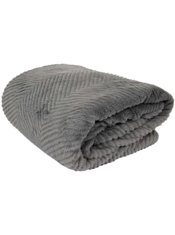 THE HOME DECO FACTORY Plaid antraciet - (L)200 x (B)140 cm