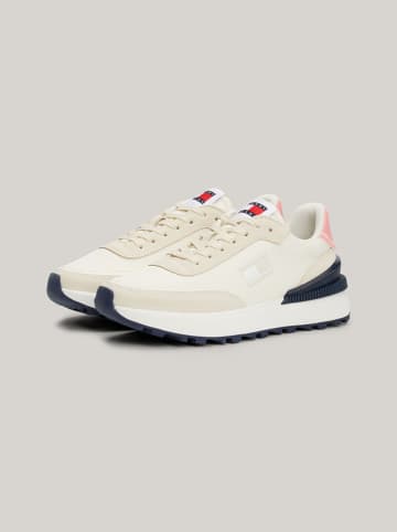 Tommy Hilfiger Leder-Sneakers in Creme