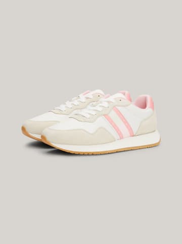 Tommy Hilfiger Leder-Sneakers in Weiß/ Beige