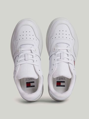 Tommy Hilfiger Leder-Keilsneakers in Weiß