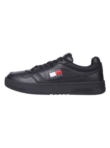 Tommy Hilfiger Leder-Sneakers in Schwarz
