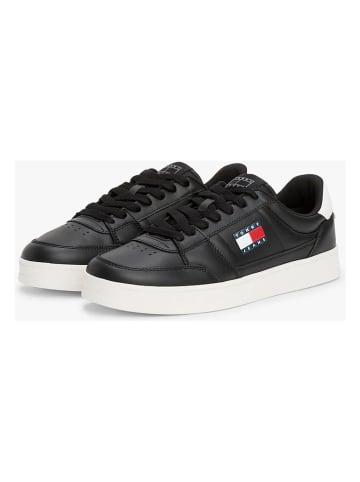 Tommy Hilfiger Leder-Sneakers in Schwarz