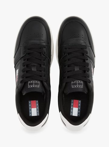 Tommy Hilfiger Leder-Sneakers in Schwarz