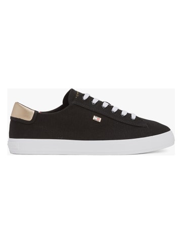 Tommy Hilfiger Leder-Sneakers in Schwarz