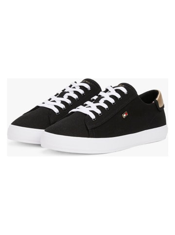 Tommy Hilfiger Leder-Sneakers in Schwarz