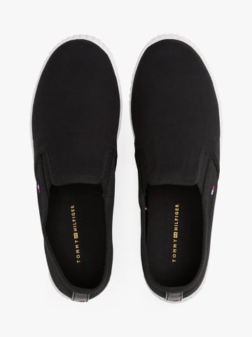Tommy Hilfiger Leder-Slipper in Schwarz