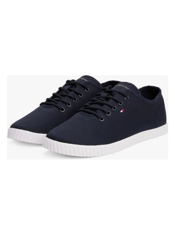 Tommy Hilfiger Leren sneakers donkerblauw