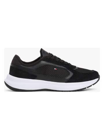 Tommy Hilfiger Leder-Sneakers in Schwarz
