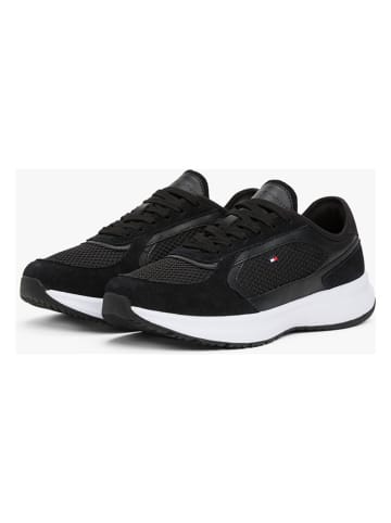 Tommy Hilfiger Leder-Sneakers in Schwarz