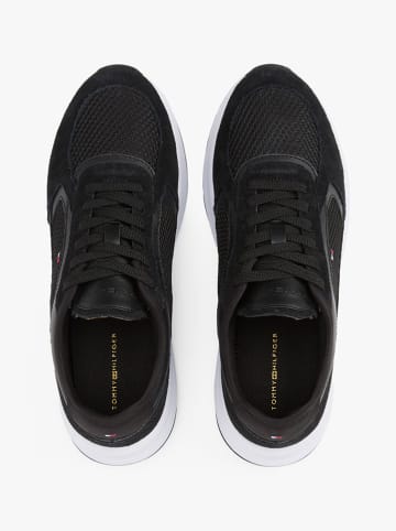 Tommy Hilfiger Leder-Sneakers in Schwarz