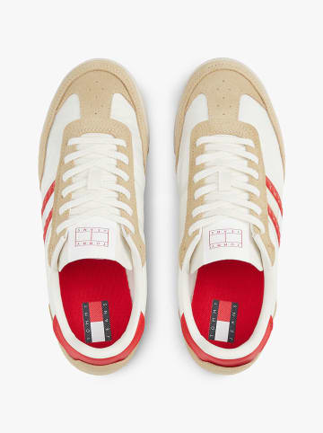 Tommy Hilfiger Leder-Sneakers in Weiß/ Beige