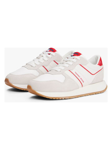 Tommy Hilfiger Leder-Sneakers in Weiß/ Beige